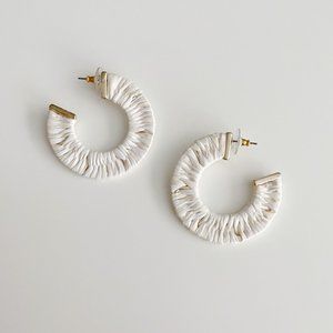 J. Crew Factory Wrapped Hoop Earrings (Natural Raffia)
